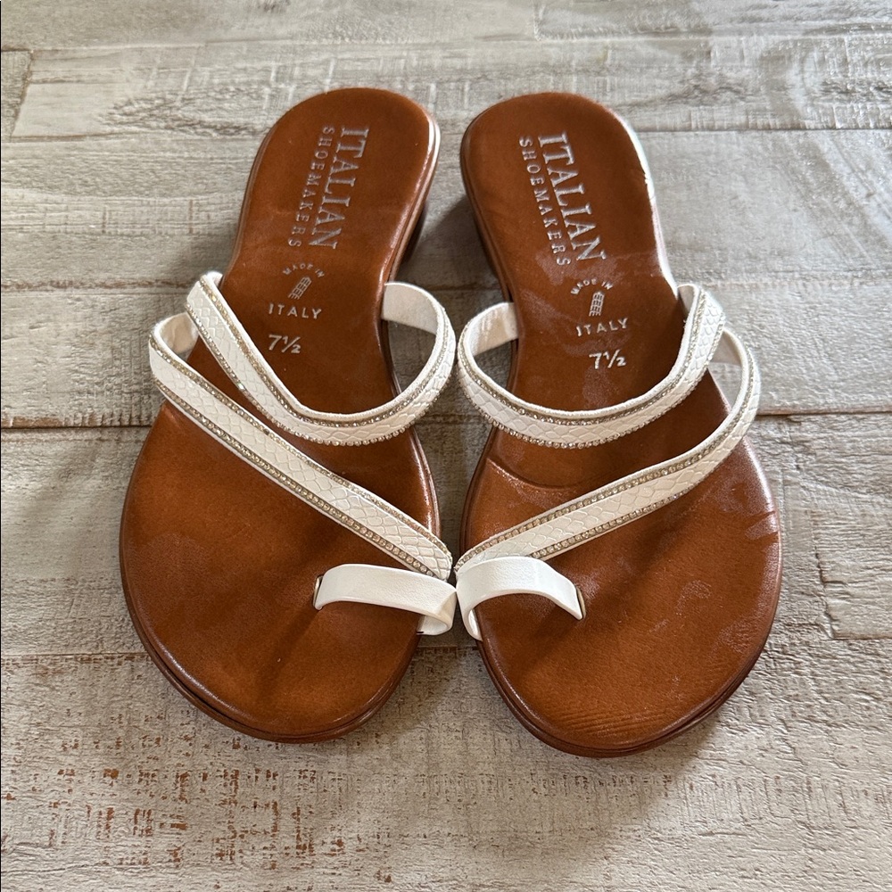 Italian Shoemakers Brown and Cream Sandals